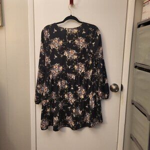 Everly flowy black floral dress